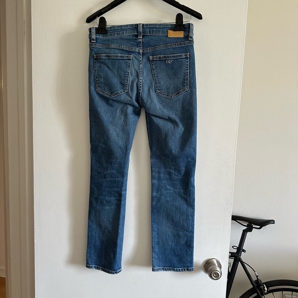 CQY Denim Blue Designer Slim Straight Classic Jeans size 25 EUC - Picture 3 of 7